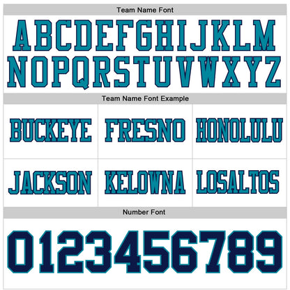 Custom White Navy-Teal Mesh Authentic Football Jersey - Sky-Custom