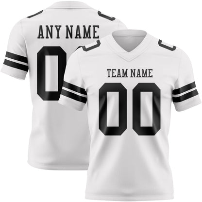 Custom White Black Mesh Authentic Football Jersey - Sky-Custom