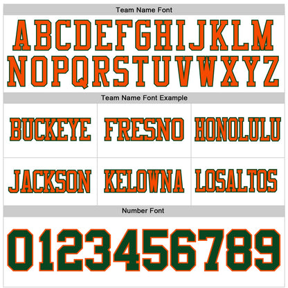 Custom White Green-Orange Mesh Authentic Football Jersey - Sky-Custom