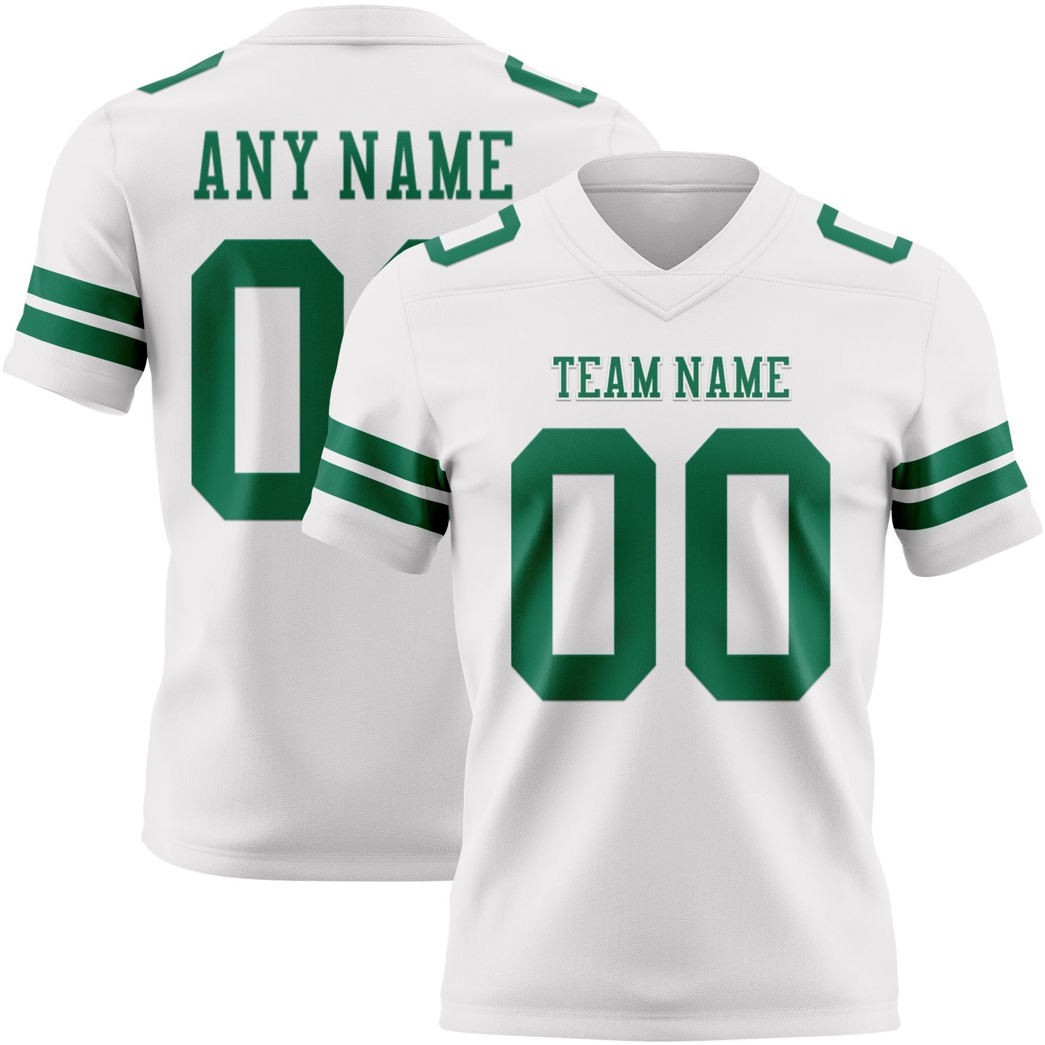 Custom White Kelly Green Mesh Authentic Football Jersey - Sky-Custom