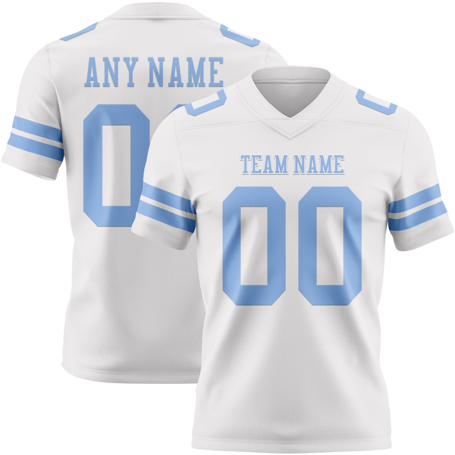 Custom White Light Blue Mesh Authentic Football Jersey - Sky-Custom