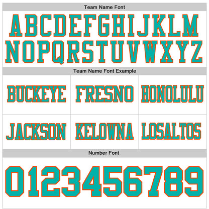 Custom White Aqua-Orange Mesh Authentic Football Jersey - Sky-Custom
