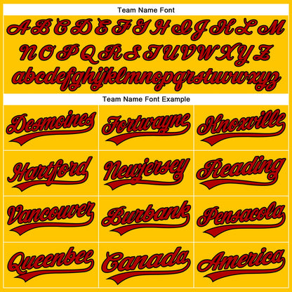 Custom Yellow Red-Black Authentic Baseball Jersey - Sky-Custom