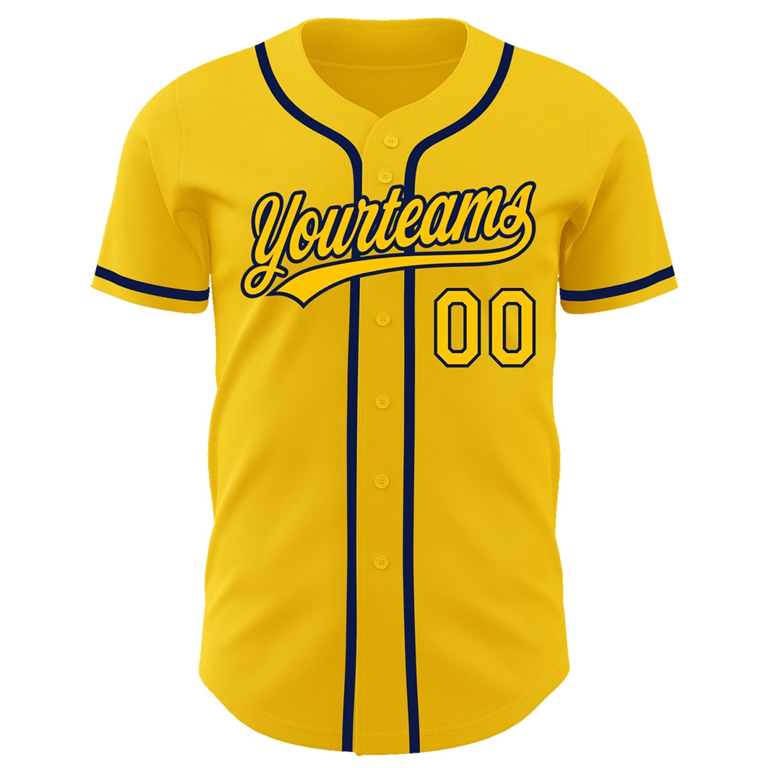Custom Yellow Navy Authentic Baseball Jersey - Sky-Custom