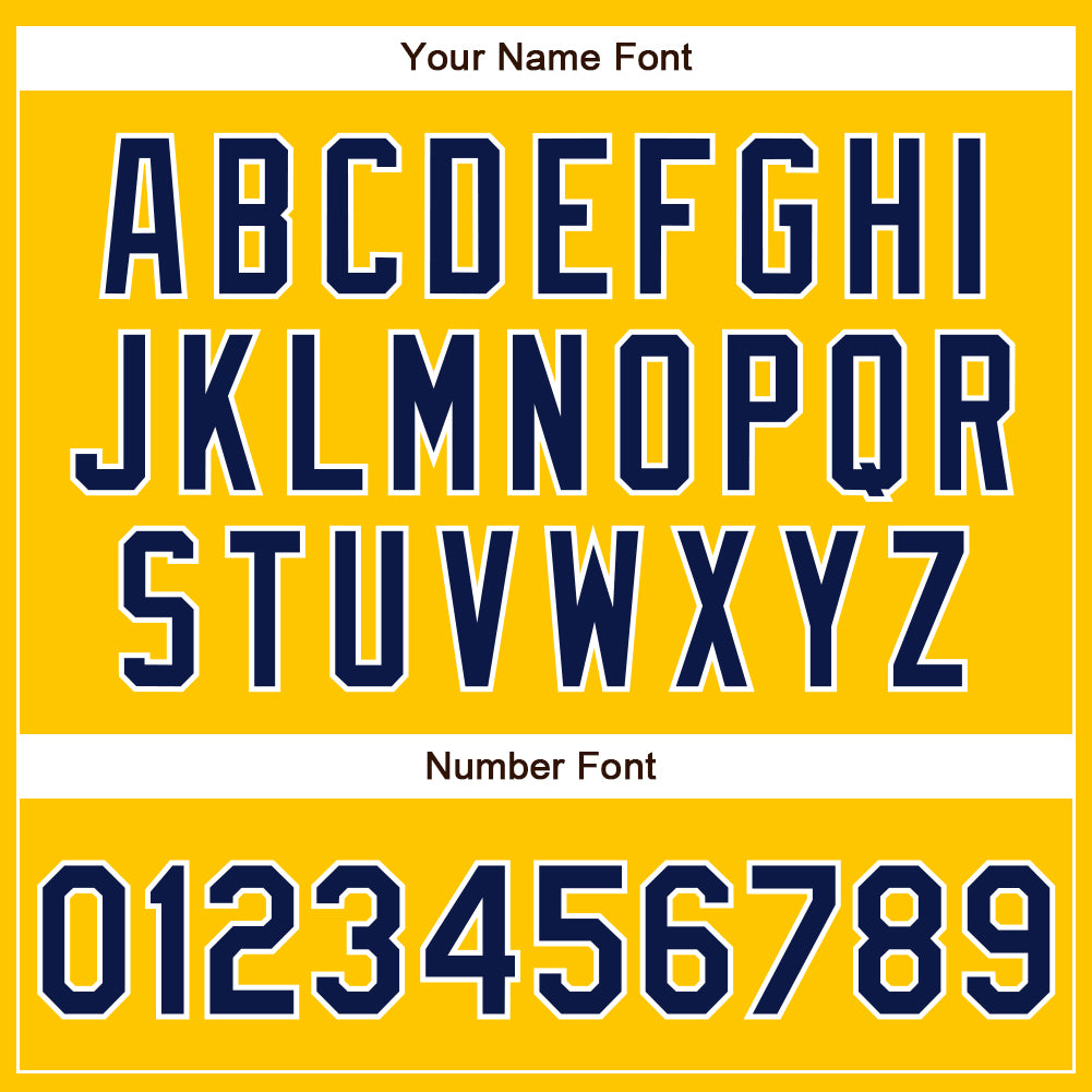 Custom Yellow Navy-White Authentic Baseball Jersey - Sky-Custom