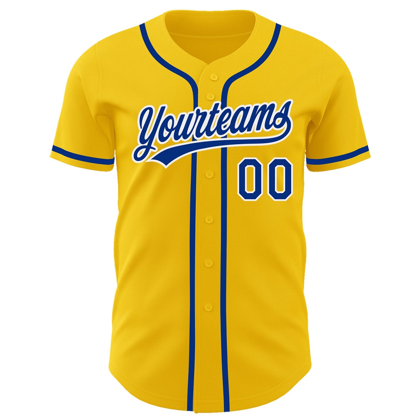Custom Yellow Royal-White Authentic Baseball Jersey - Sky-Custom