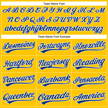 Custom Yellow Royal-White Authentic Baseball Jersey - Sky-Custom