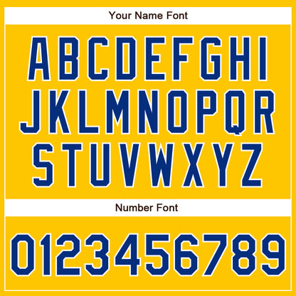 Custom Yellow Royal-White Authentic Baseball Jersey - Sky-Custom