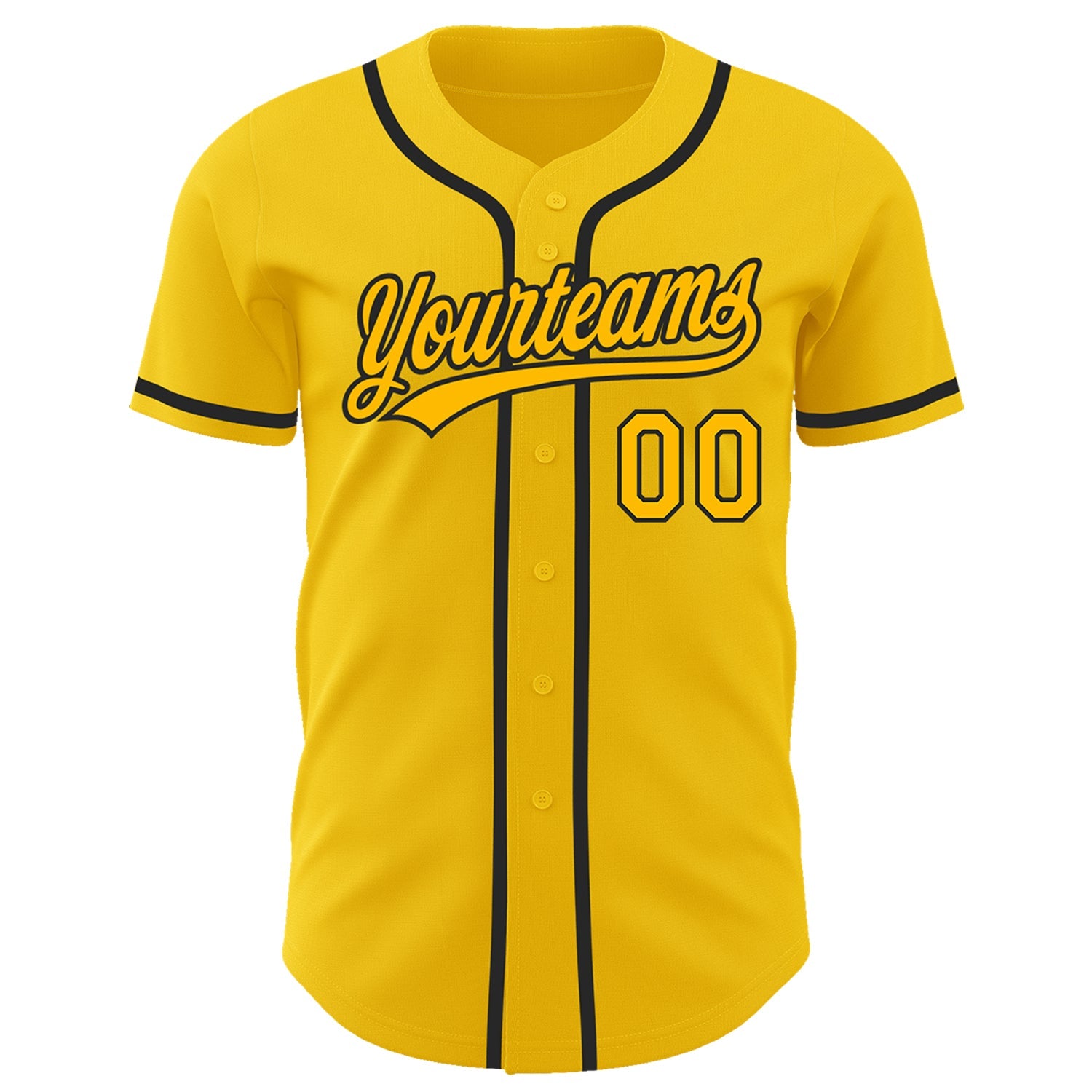Custom Yellow Gold-Black Authentic Baseball Jersey - Sky-Custom