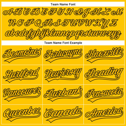 Custom Yellow Gold-Black Authentic Baseball Jersey - Sky-Custom