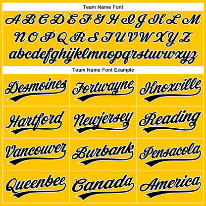 Custom Yellow Black-White Authentic Baseball Jersey - Sky-Custom
