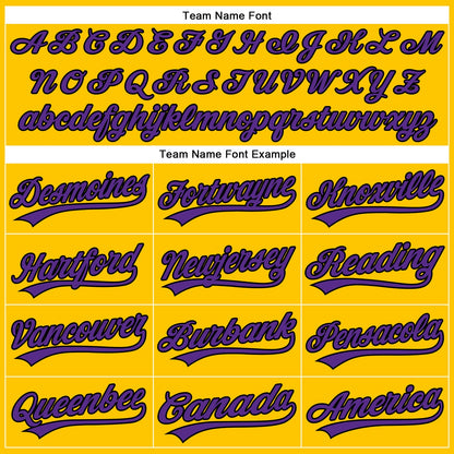 Custom Yellow Purple-Black Authentic Baseball Jersey - Sky-Custom