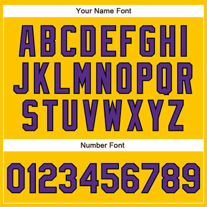 Custom Yellow Purple-Black Authentic Baseball Jersey - Sky-Custom