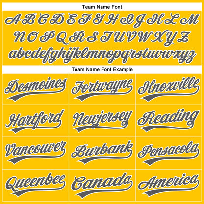 Custom Yellow Steel Gray-White Authentic Baseball Jersey - Sky-Custom