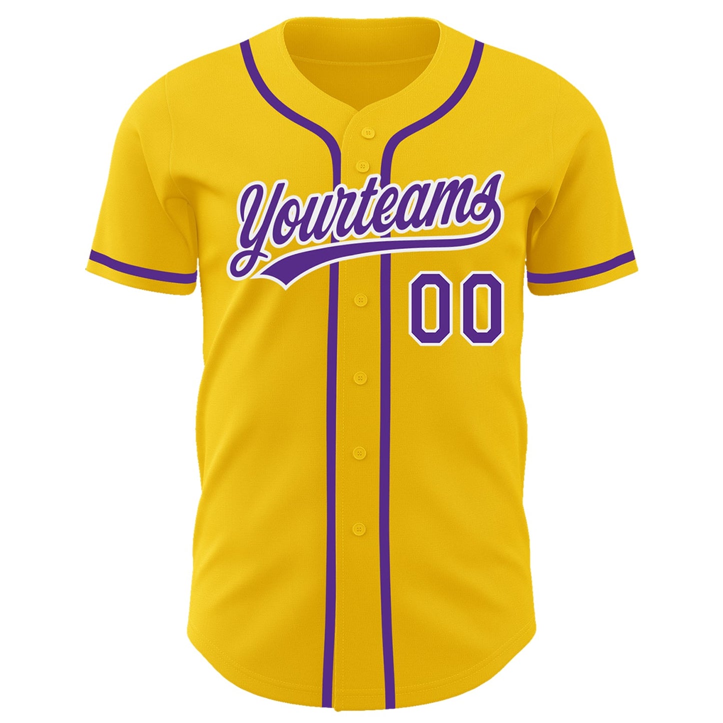 Custom Yellow Purple-White Authentic Baseball Jersey - Sky-Custom