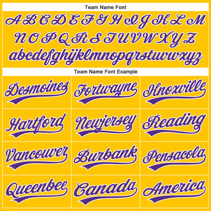 Custom Yellow Purple-White Authentic Baseball Jersey - Sky-Custom