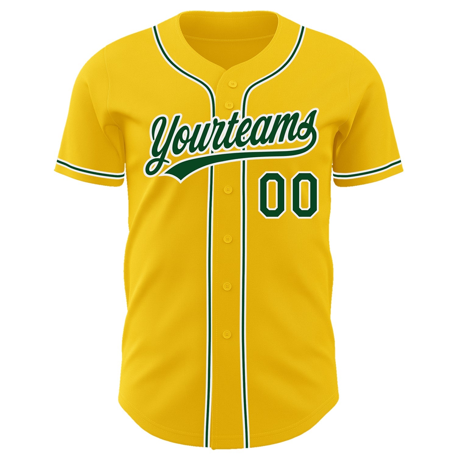Custom Yellow Green-White Authentic Baseball Jersey - Sky-Custom