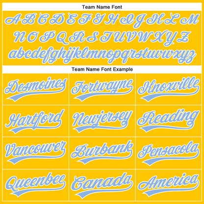 Custom Yellow Light Blue-White Authentic Baseball Jersey - Sky-Custom
