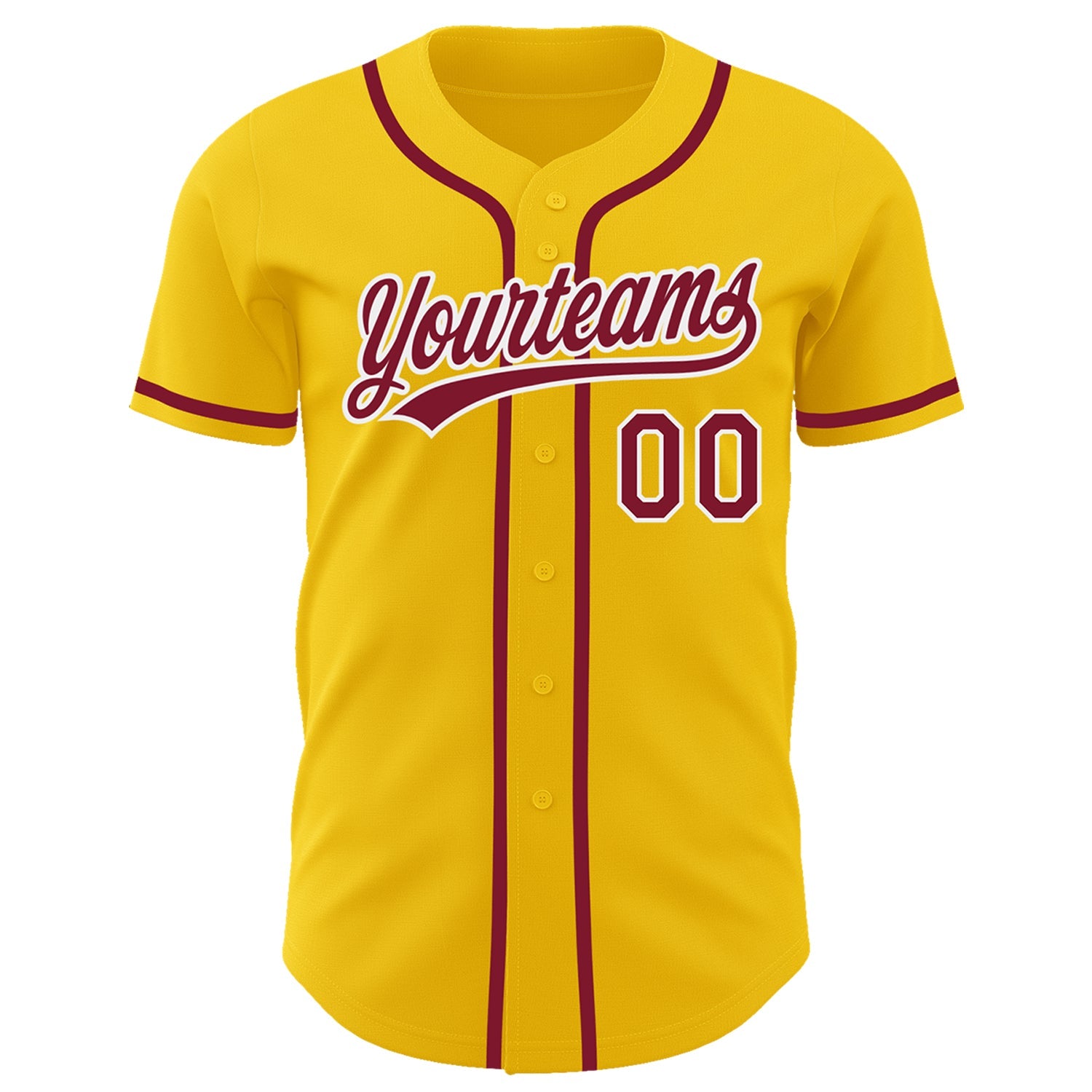 Custom Yellow Crimson-White Authentic Baseball Jersey - Sky-Custom