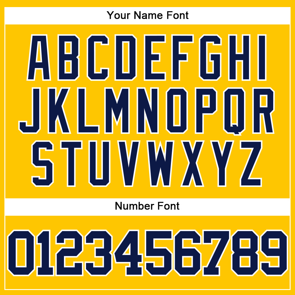 Custom Yellow Navy-White Authentic Baseball Jersey - Sky-Custom