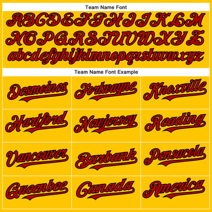 Custom Yellow Red-Black Authentic Baseball Jersey - Sky-Custom