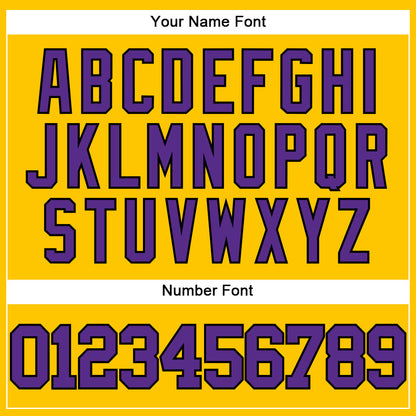 Custom Yellow Purple-Black Authentic Baseball Jersey - Sky-Custom