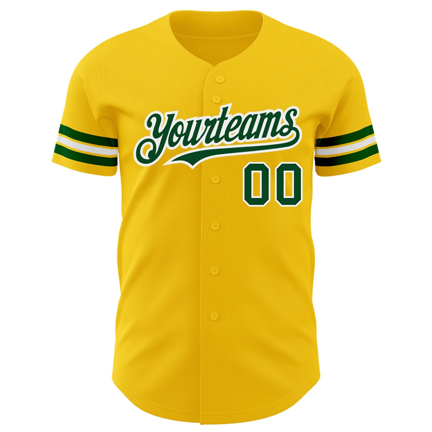 Custom Yellow Green-White Authentic Baseball Jersey - Sky-Custom