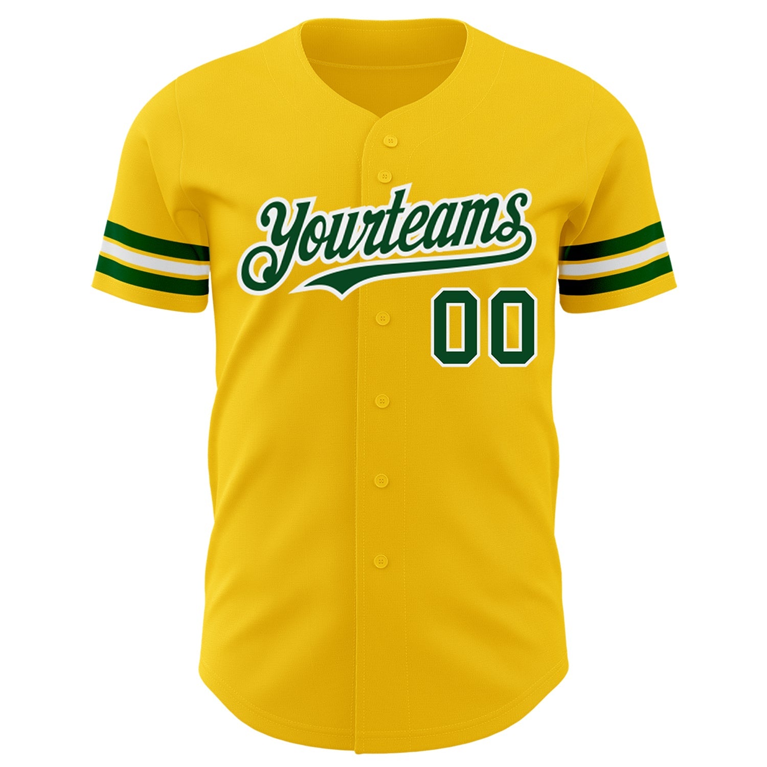 Custom Yellow Green-White Authentic Baseball Jersey - Sky-Custom