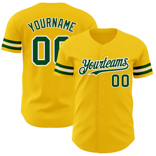Custom Yellow Green-White Authentic Baseball Jersey - Sky-Custom