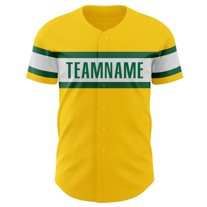 Custom Yellow Kelly Green-White Authentic Baseball Jersey - Sky-Custom