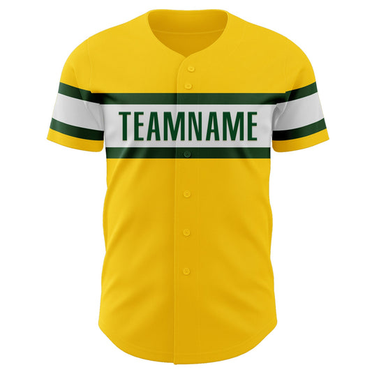 Custom Yellow Green-White Authentic Baseball Jersey - Sky-Custom