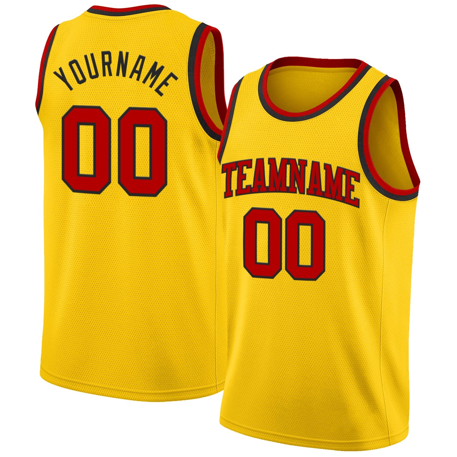 Custom Yellow Red-Black Authentic Basketball Jersey - Sky-Custom