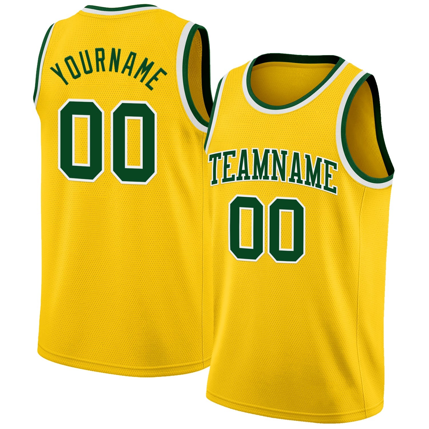Custom Yellow Green-White Authentic Basketball Jersey - Sky-Custom