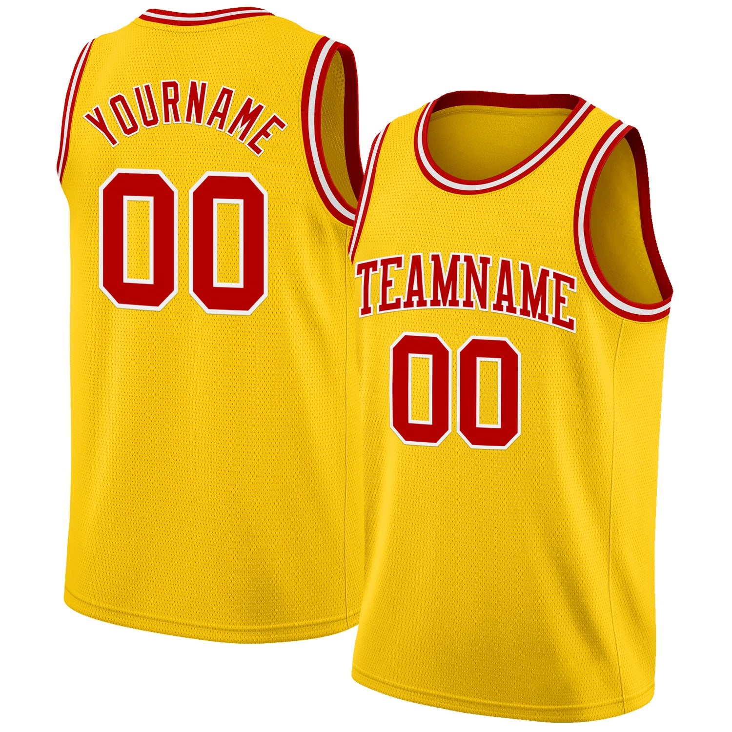 Custom Yellow Red-White Authentic Basketball Jersey - Sky-Custom