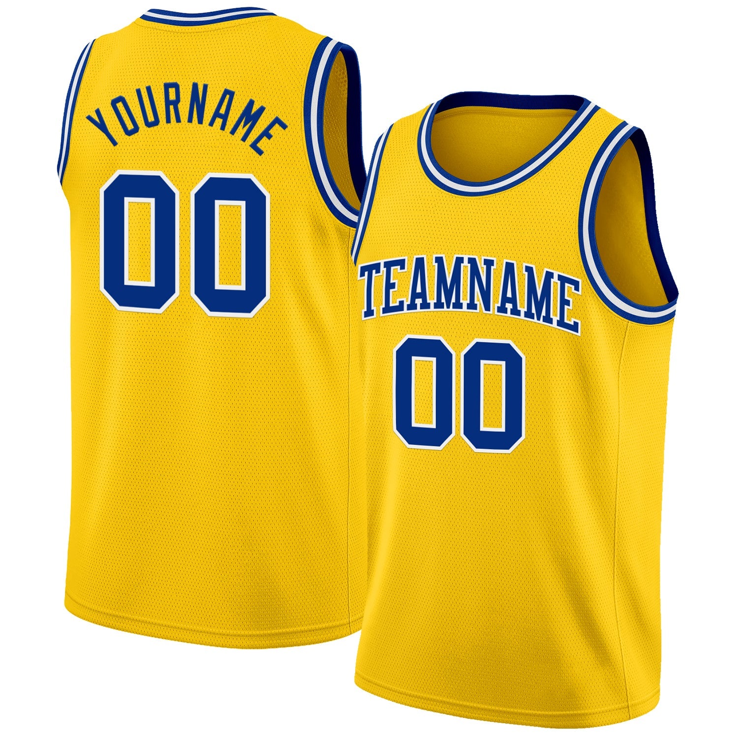 Custom Yellow Royal-White Authentic Basketball Jersey - Sky-Custom