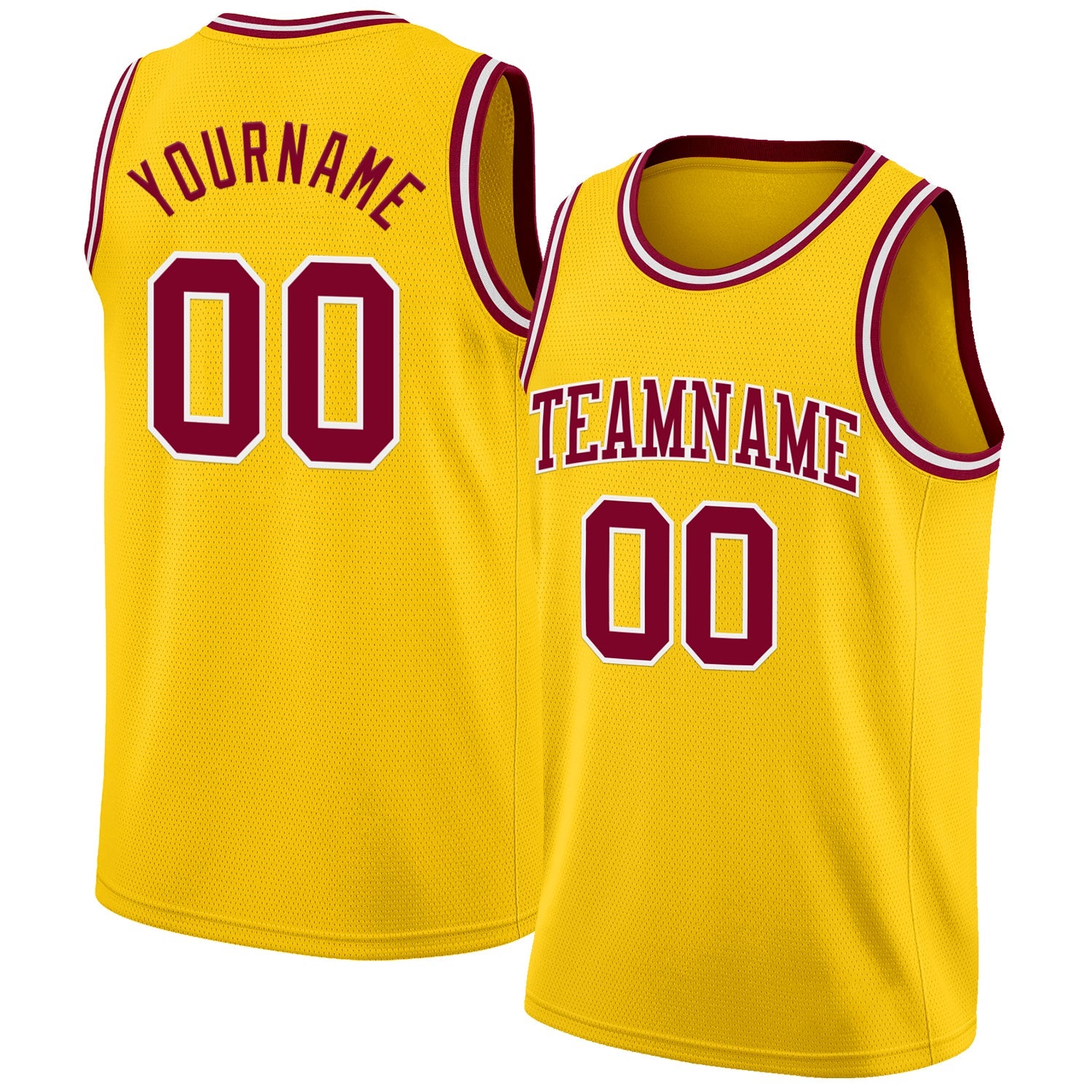 Custom Yellow Maroon-White Authentic Basketball Jersey - Sky-Custom