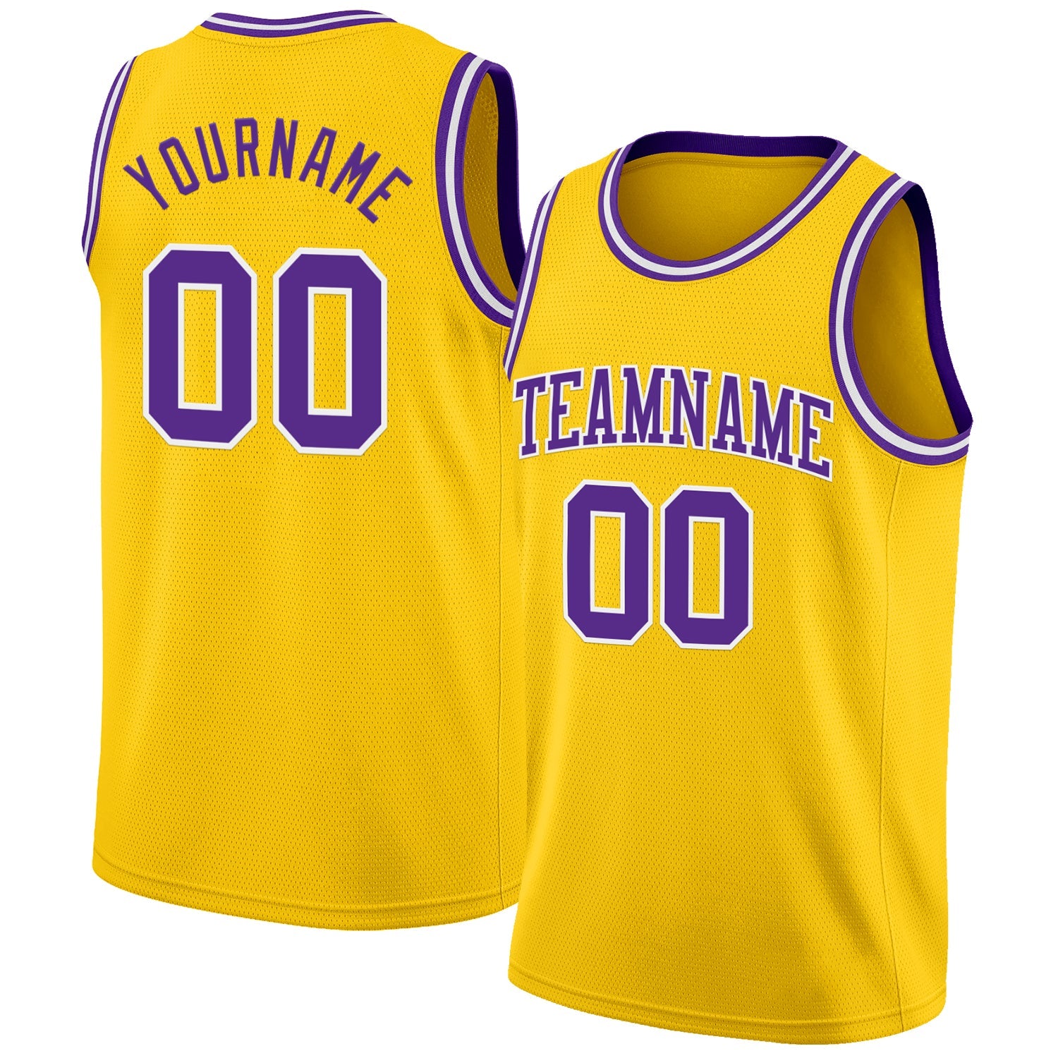 Custom Yellow Purple-White Authentic Basketball Jersey - Sky-Custom