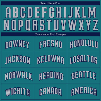 Custom Teal Gray-Navy Authentic Baseball Jersey - Sky-Custom