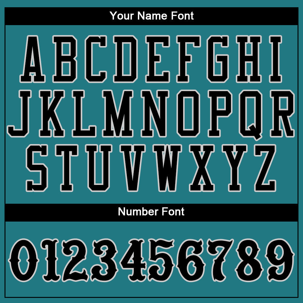 Custom Teal Black-Gray Authentic Baseball Jersey - Sky-Custom