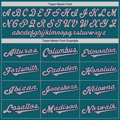 Custom Teal Gray-Navy Authentic Baseball Jersey - Sky-Custom