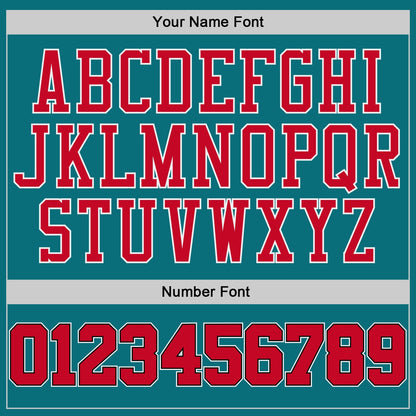 Custom Teal Red-Black Authentic Baseball Jersey - Sky-Custom