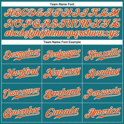 Custom Teal White Pinstripe Orange-White Authentic Baseball Jersey - Sky-Custom