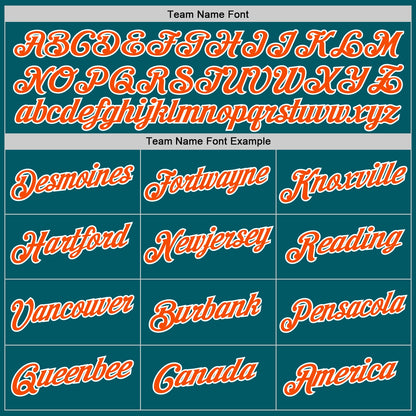 Custom Teal Orange-White Authentic Baseball Jersey - Sky-Custom