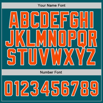 Custom Teal Orange-White Authentic Baseball Jersey - Sky-Custom
