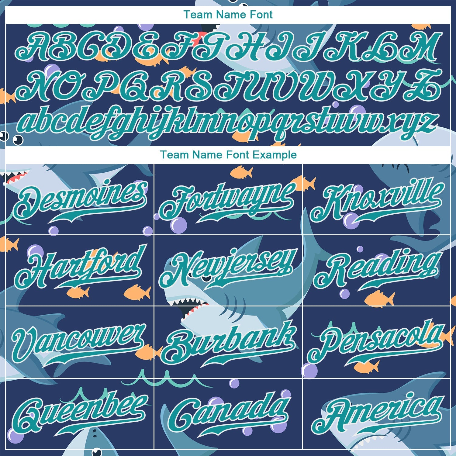 Custom Teal Teal-White 3D Pattern Design Sharks Authentic Baseball Jersey - Sky-Custom