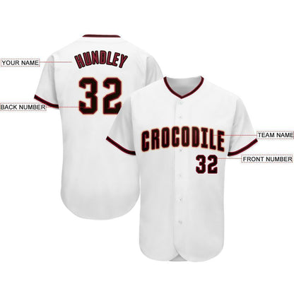 Custom White Black-Crimson Baseball Jersey - Sky-Custom