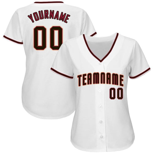 Custom White Black-Crimson Baseball Jersey - Sky-Custom