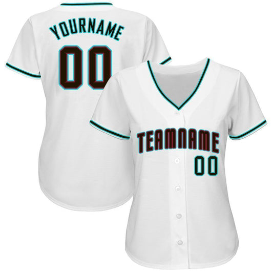 Custom White Black-Aqua Baseball Jersey - Sky-Custom