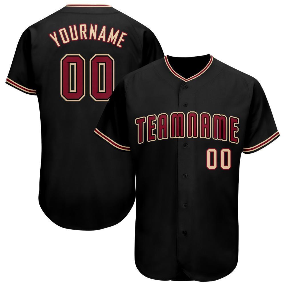 Custom Black Crimson-City Cream Baseball Jersey - Sky-Custom