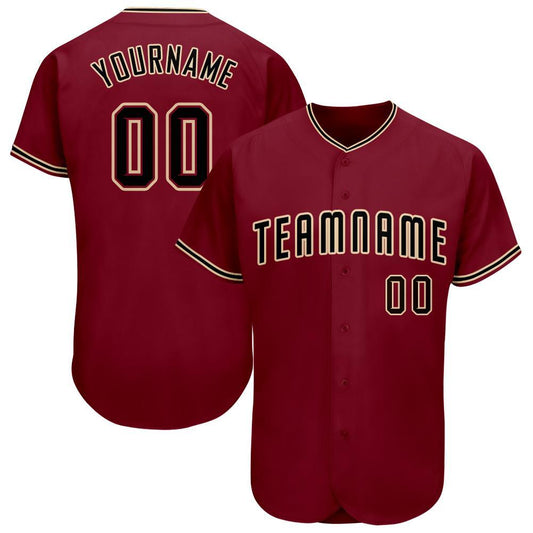 Custom Crimson Black-City Cream Baseball Jersey - Sky-Custom